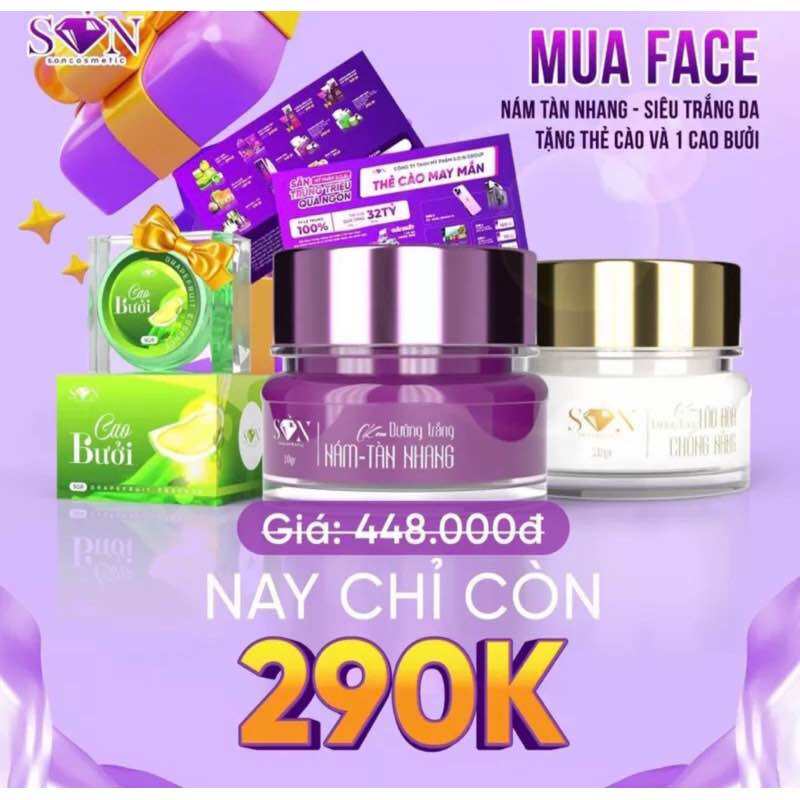 [TẶNG CAO BƯỞI] COMBO KEM FACE NÁM MỤN SON NGUYỄN TIÊN CHÍNH HÃNG