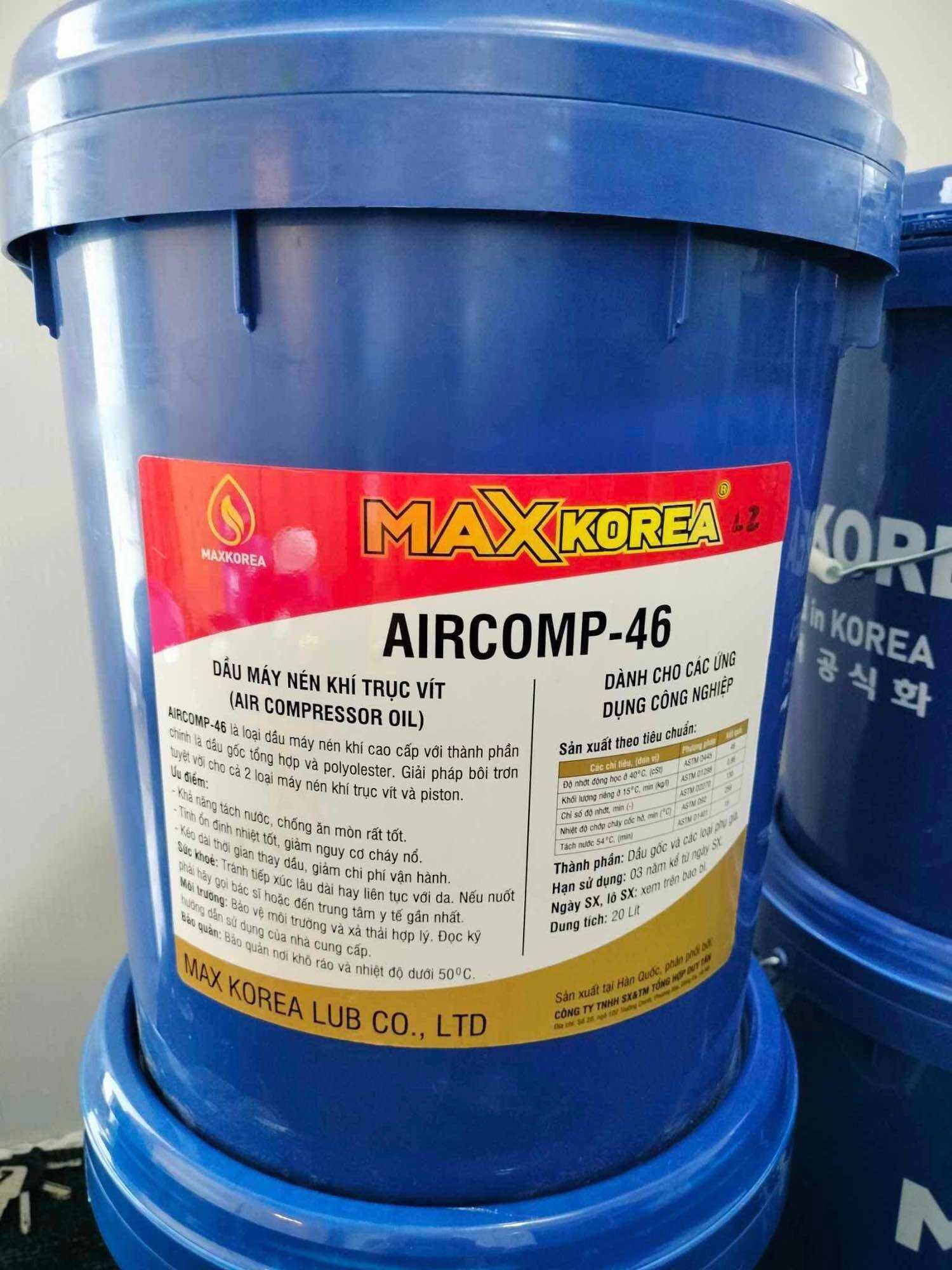 DẦU MÁY NÉN KHÍ TRỤC VÍT, PISTON MAXKOREA AIRCOMP -46