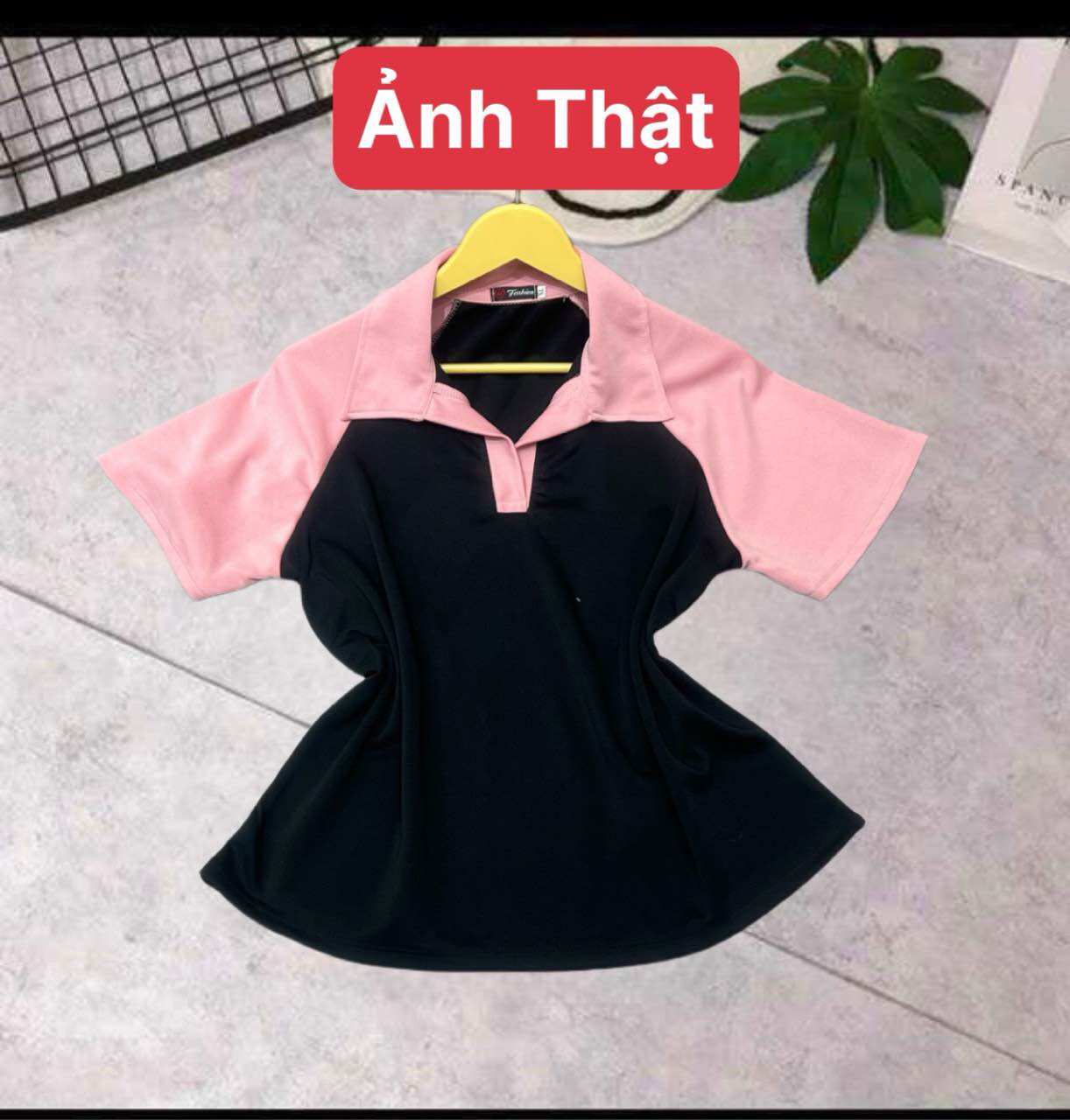 Áo Polo Cổ Bẻ Phối Màu Cá Tính Bigsize Nữ (68-95kg)