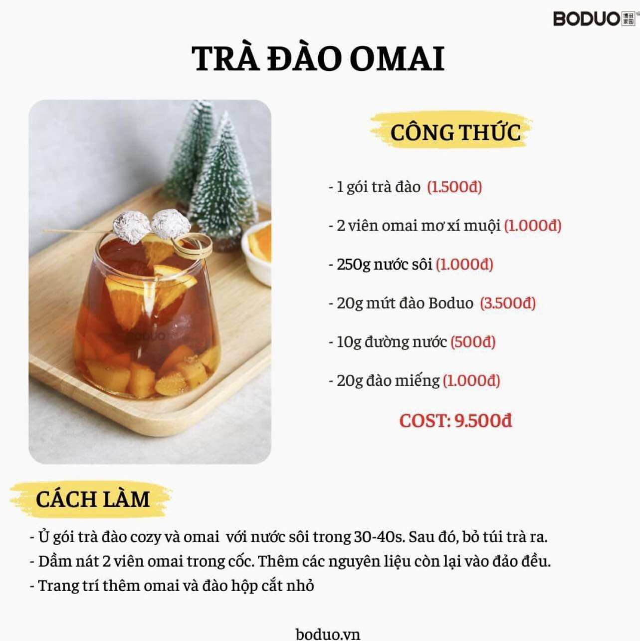 Mứt đào Boduo hộp 1,3kg