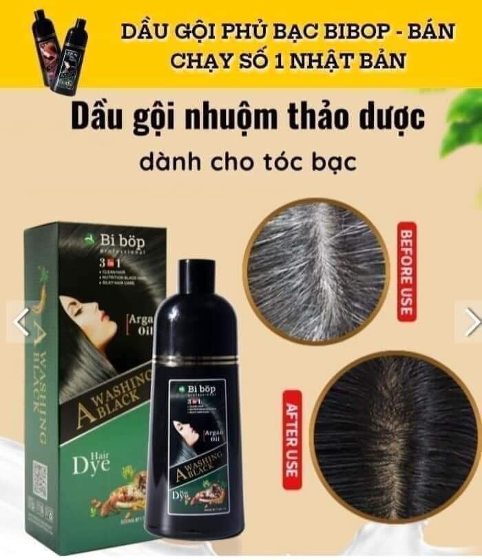 Dầu Gội Thảo Dược Phủ Bạc Bi Bóp Nhập Khẩu Từ Nhật Bản - Đen (500Ml)