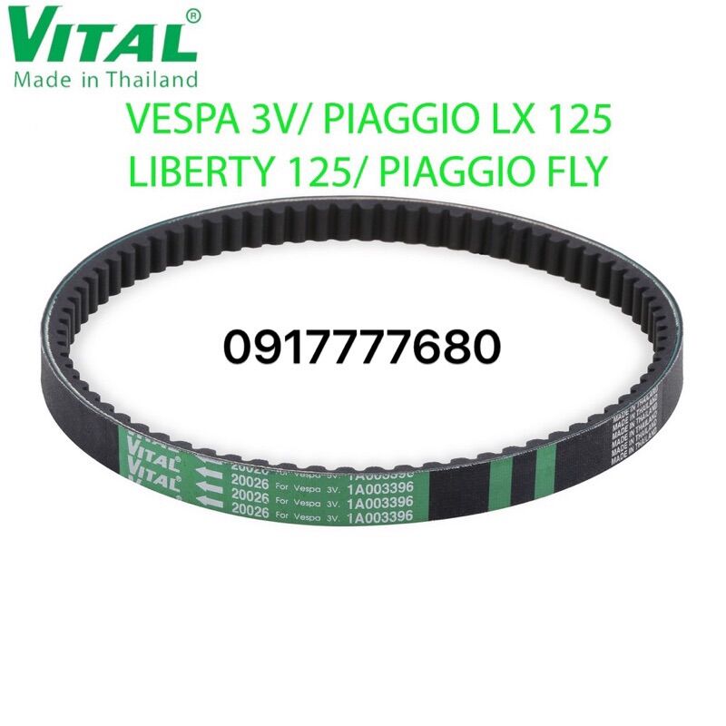 Dây curoa vespa 3v, piaggio lx 125/3v , liberty 125, iget ,sprint 125 ,piaggio fly >> vital chính hãng, hàng thái