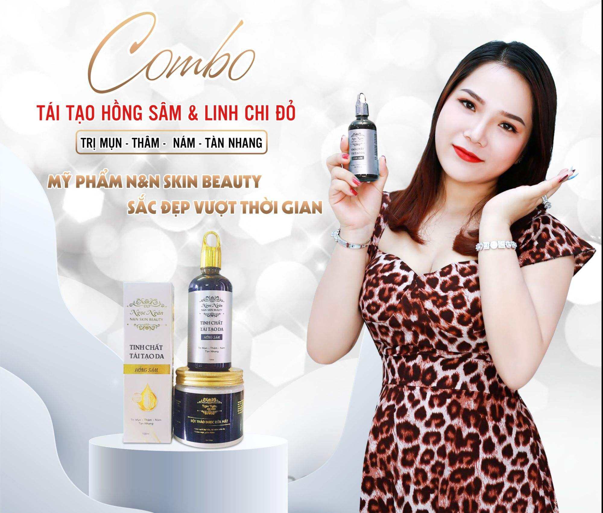 COMBO TINH CHẤT TÁI TẠO HỒNG SÂM & LINH CHI ĐỎ CAO CẤP  VÀ BỘT THẢO DƯỢC RỬA MẶT HỒNG SÂM ( CHÍNH HÃNG 100%)