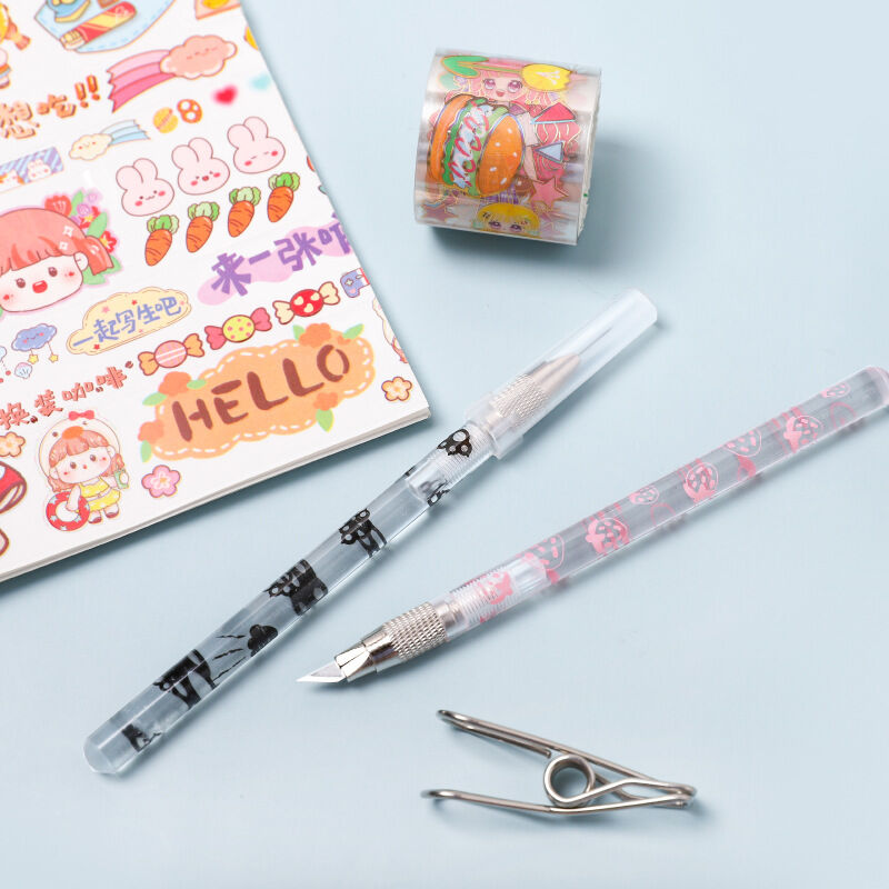 Bút dao unboxing , rọc cắt giấy , washi , sticker