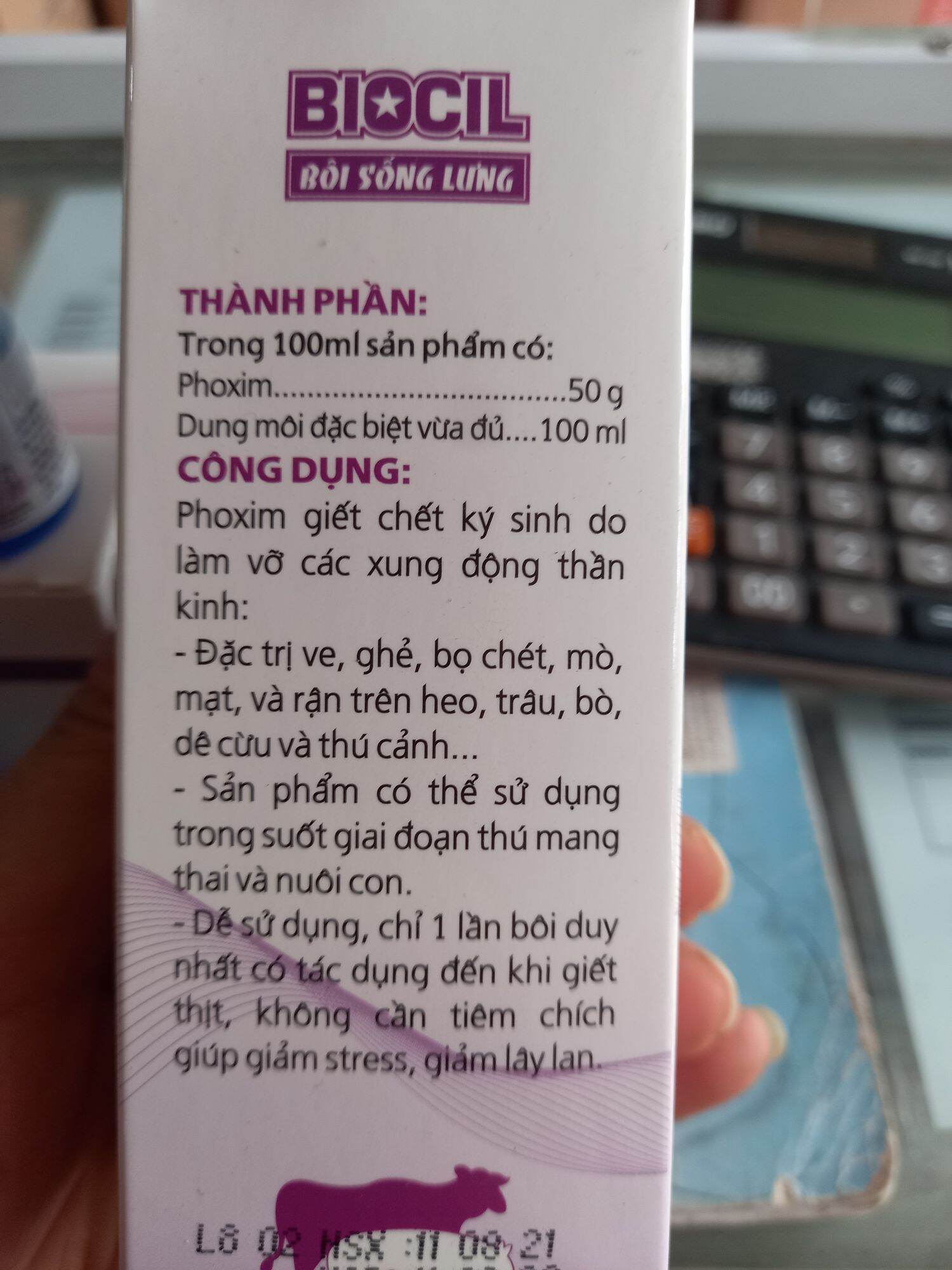 Nhỏ sống lưng diệt ve, ghẻ, mò, mạt, rận