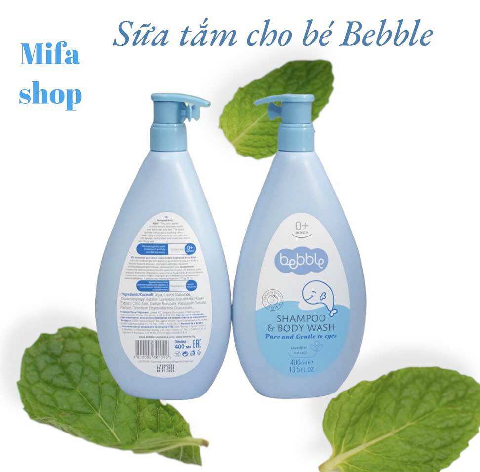 Sữa tắm gội cho bé BUBBLE Shampoo & Body Wash 400ml nhập khẩu từ Bulgaria