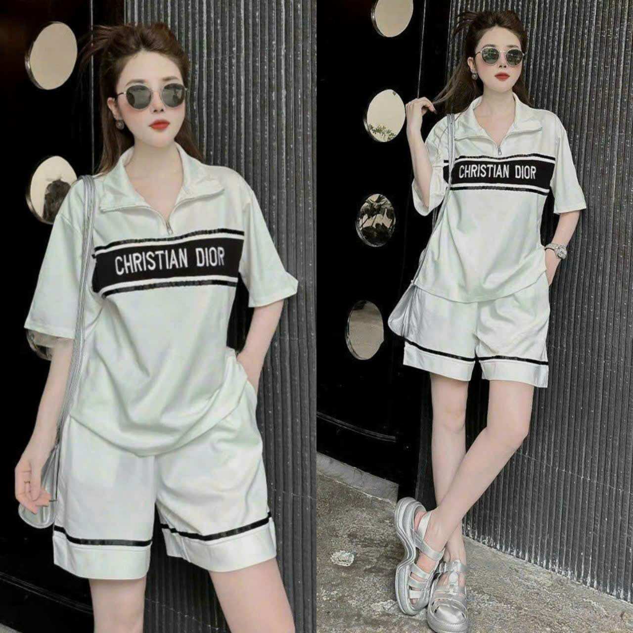 SÉT BỘ SHORT COTTON KÉO KHÓA THÊU CAO CẤP