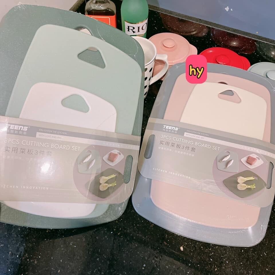 Thớt nhựa kháng khuẩn set 3 món