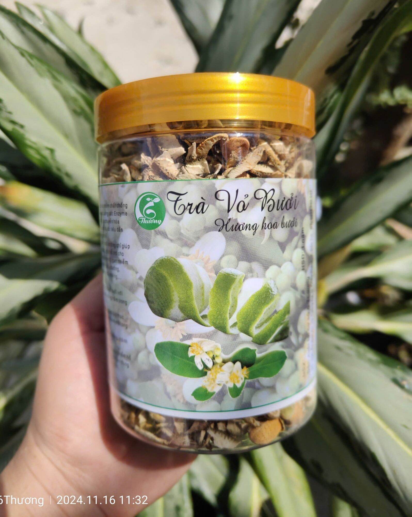 Trà Vỏ Bưởi Hương Hoa Bưởi -6 Thương 125g /Vỏ Bưởi Khô Hỗ Trợ Giảm Mỡ Máu, Giảm Cân