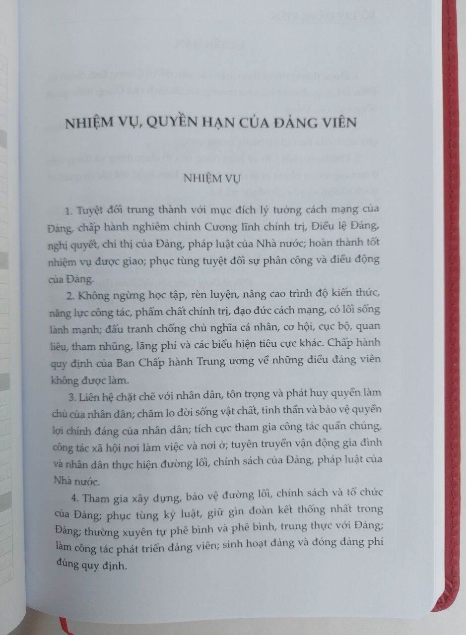 Sổ tay đảng viên (bìa giả da)