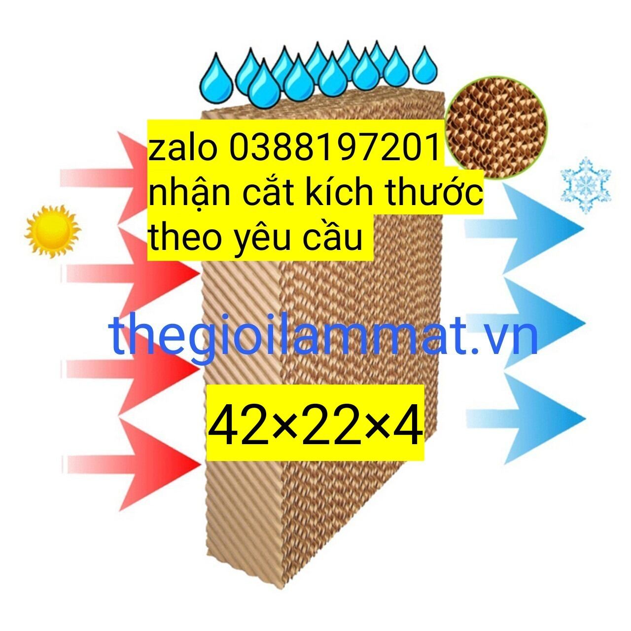 Tấm làm mát quạt hơi nước quạt 42×22×4