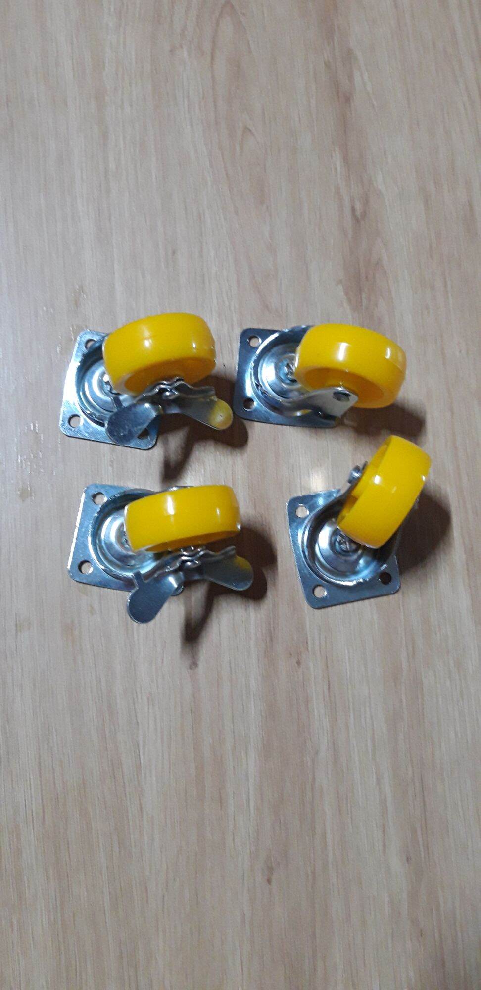 Bánh xe vàng 5 phân, combo 4 bánh ( 2 bánh có khóa, 2 bánh không khóa)
