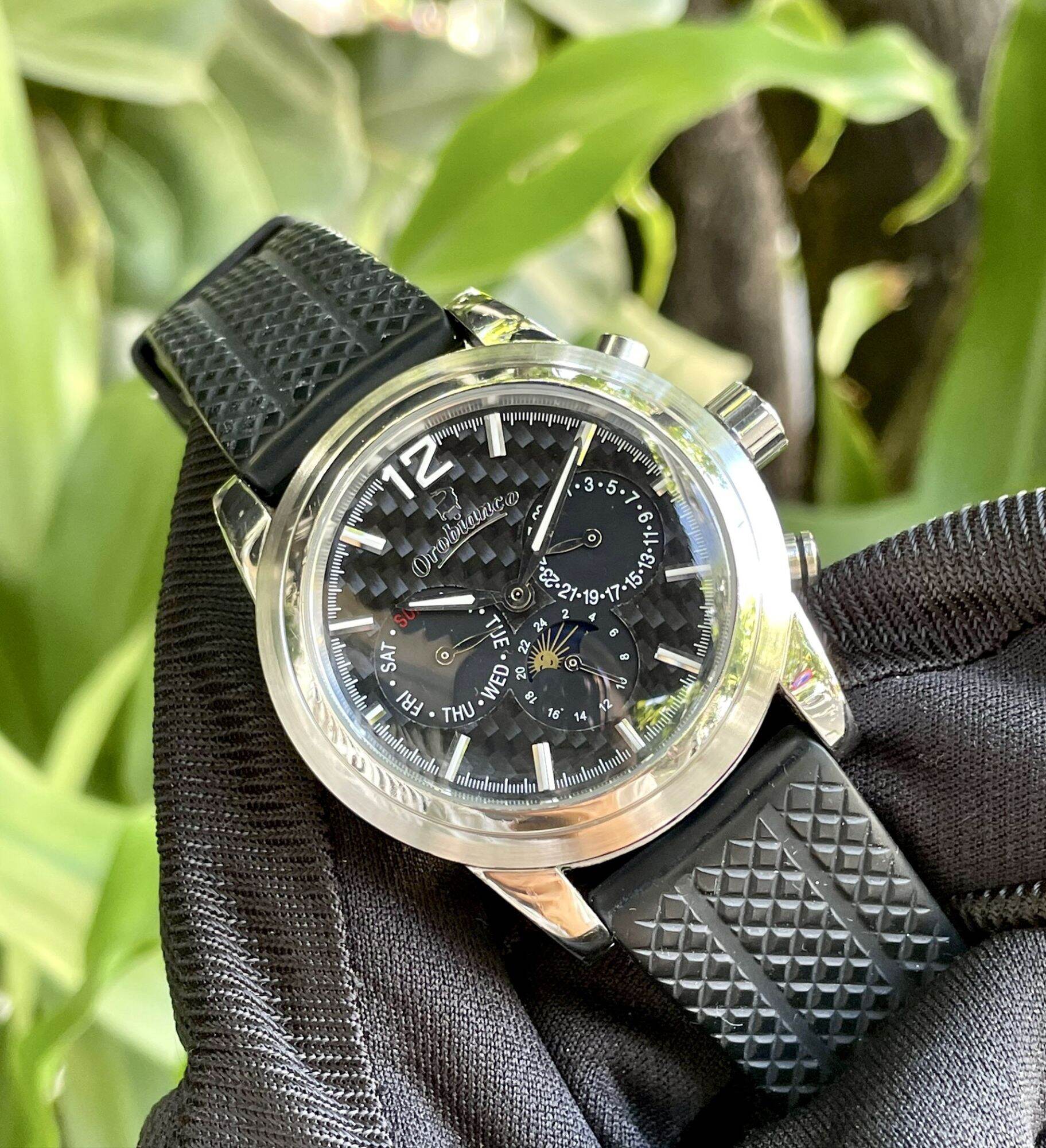 Đồng hồ cơ Automatic trăng sao lộ tim lộ đáy Orobianco Italia