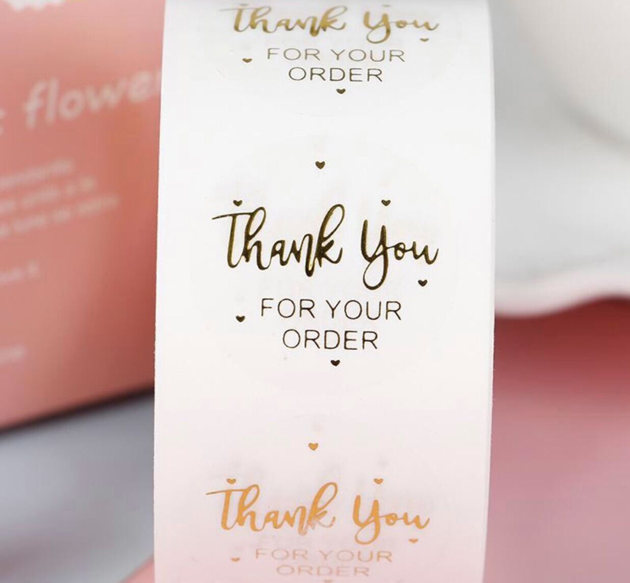 Set 500 tem dán chữ thank you decal trong suốt