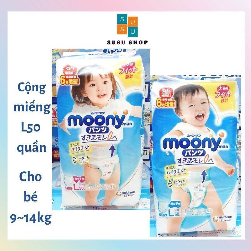 Bỉm Moony Cộng miếng nội địa nhật đủ size NB/S/M/L/XL