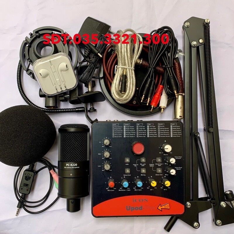 Chọn bộ Thu Âm Livestream Cao Cấp Mic TAKSTAR K220-ICON UPOD PRO Đầy Đủ Phụ Kiện
