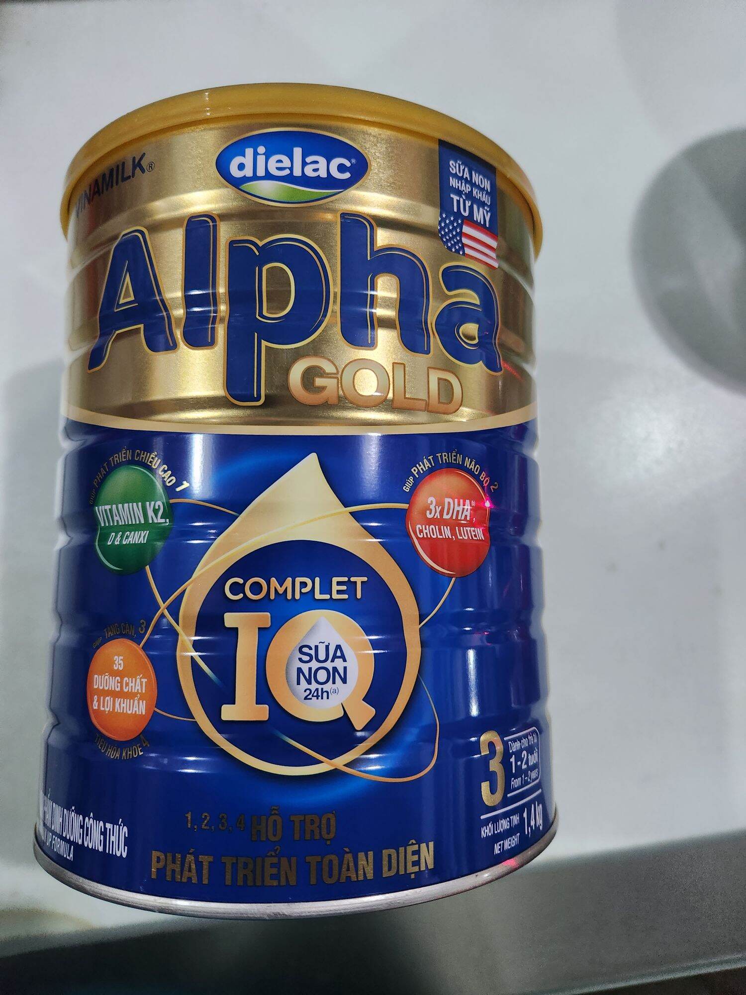 Sữa bột Dielac Alpha gold 3 1,45kg. Cho trẻ 1
