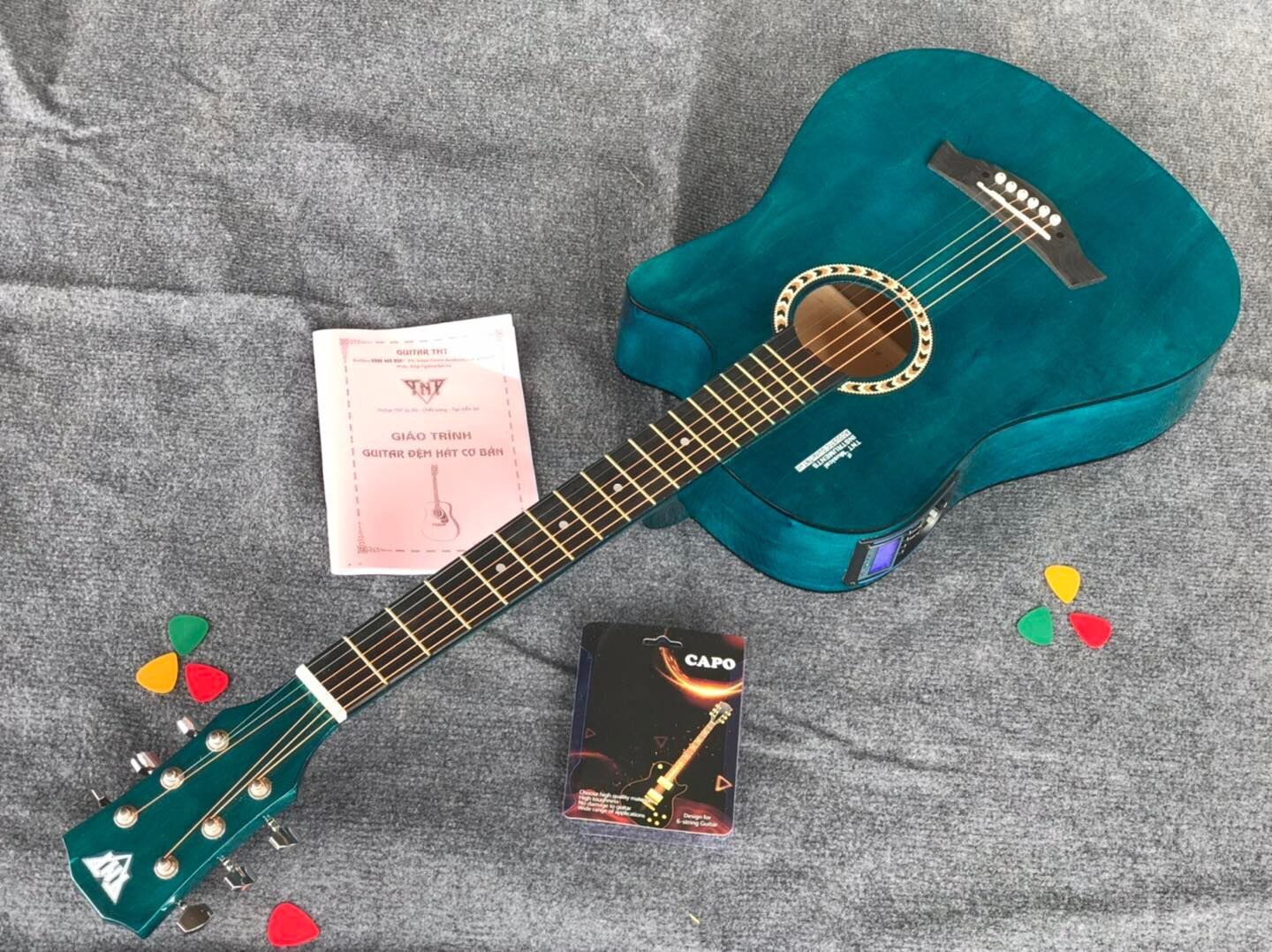 Đàn guitar t70 bản có eq mầu xanh rêu