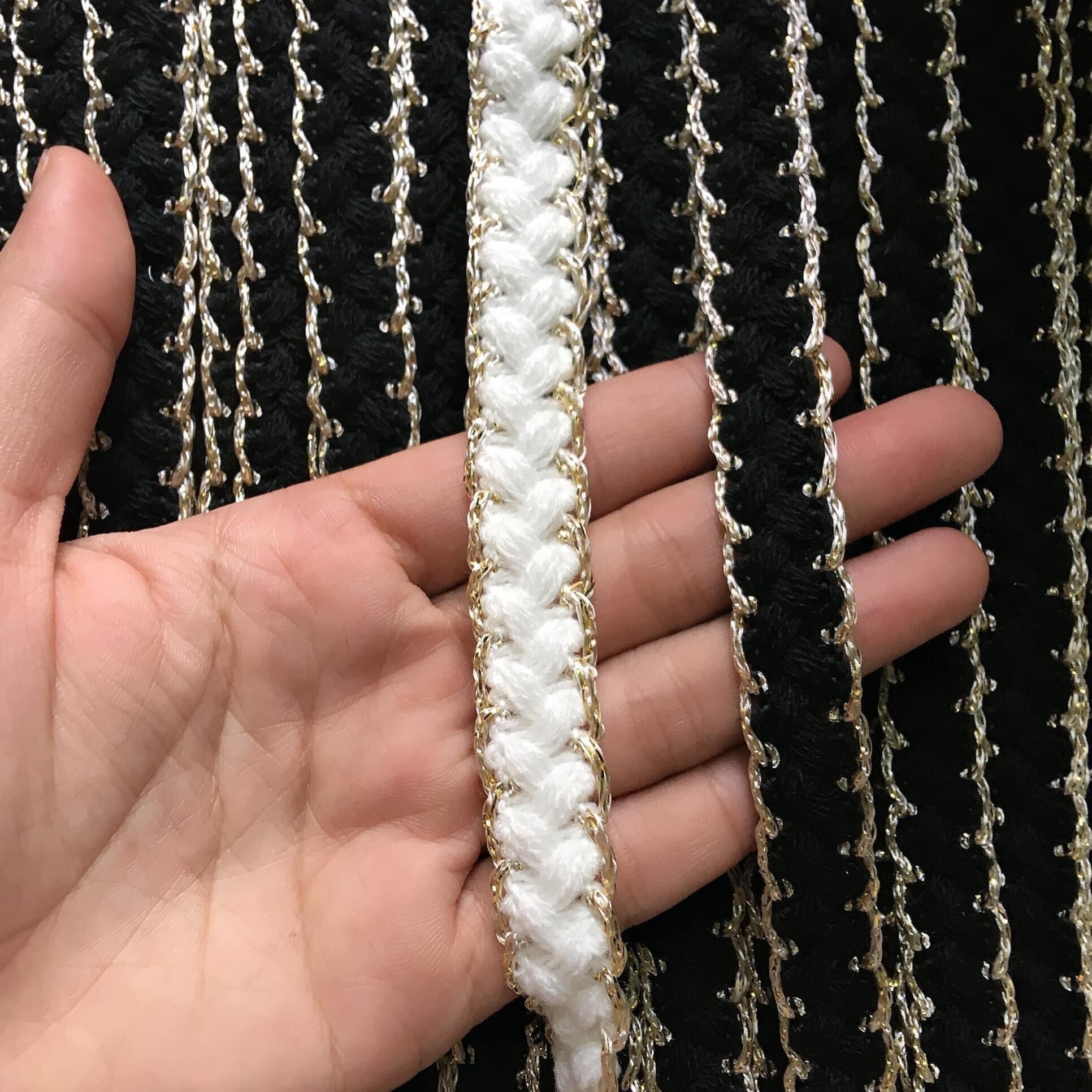 1m viền dạ bản 1.3cm có đen và trắng