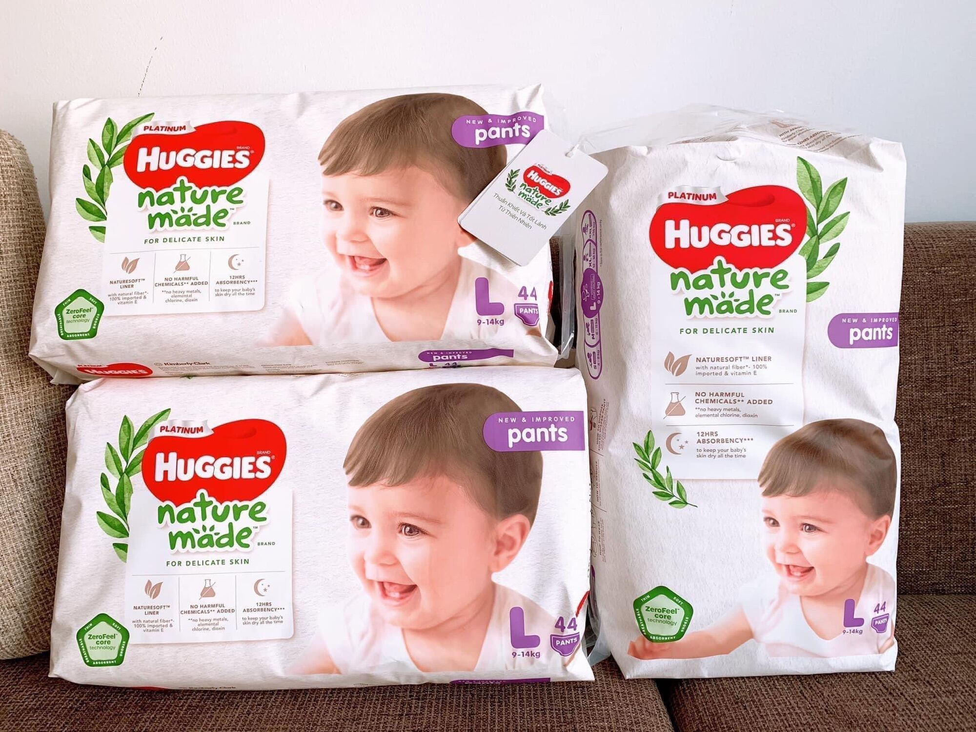 Huggies Baby Platinum Naturemade Tape Diapers - L (9-14kg) | NTUC FairPrice