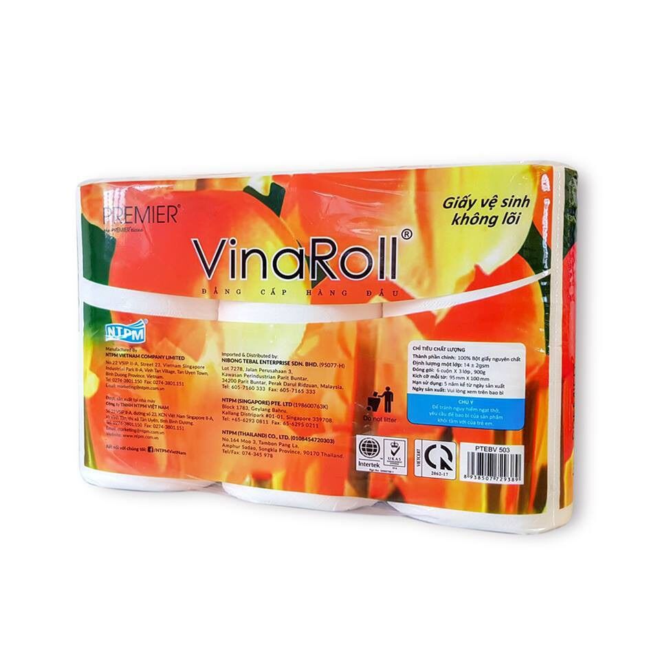 Giấy vệ sinh cuộn Vinaroll không lõi
