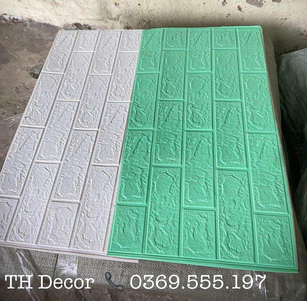 Combo 10 tấm xốp dán tường màu xanh cốm giả gạch 3D loại 1 kt 70x40cm, Xốp dán tường giả gạch 3D giá rẻ , miếng xốp dán tường , giấy dán tường giá sỉ , dán tường đẹp rẻ trang trí nhà cửa chống ẩm mốc