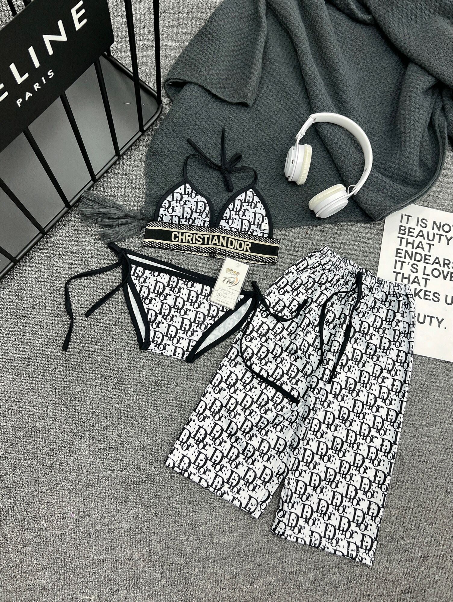 Đồ bơi 2 mảnh kèm quần dài xinh bé gái |bikini cho bé diện hè
