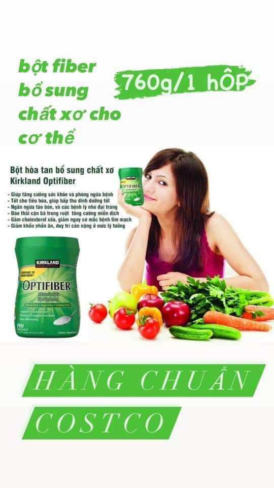 Bột hòa tang bổ sung chất xơ kirkland signature optifiber 760g-Mỹ
