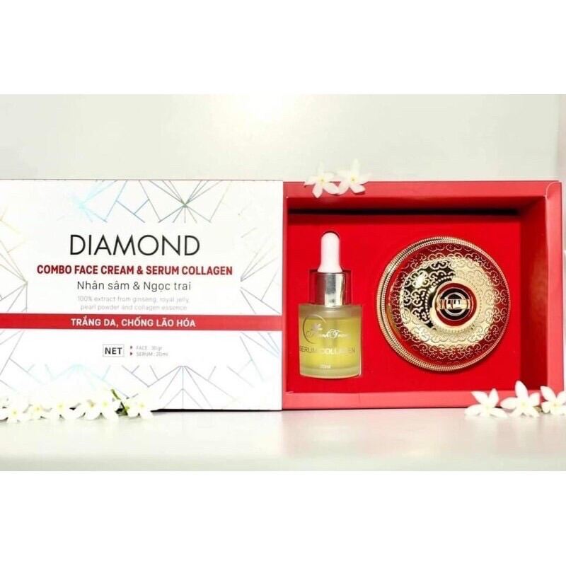 Kem Diamond Thanh Trang Kèm Serum Collagen Dưỡng Trắng Da Và Căng Bóng