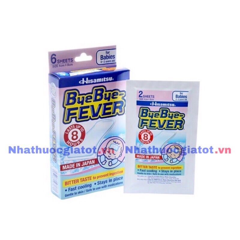 Miếng Dán Hạ Sốt ByeBye Fever - Túi 2 Miếng