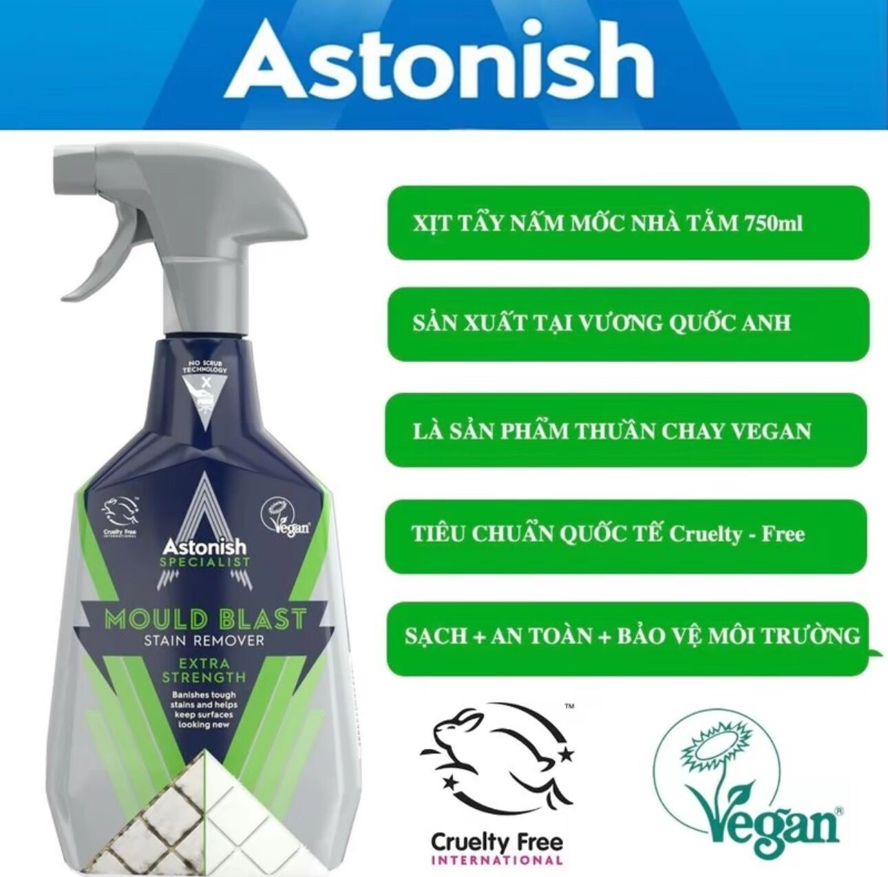 Bình xịt tẩy nấm mốc Astonish C1121 750ml