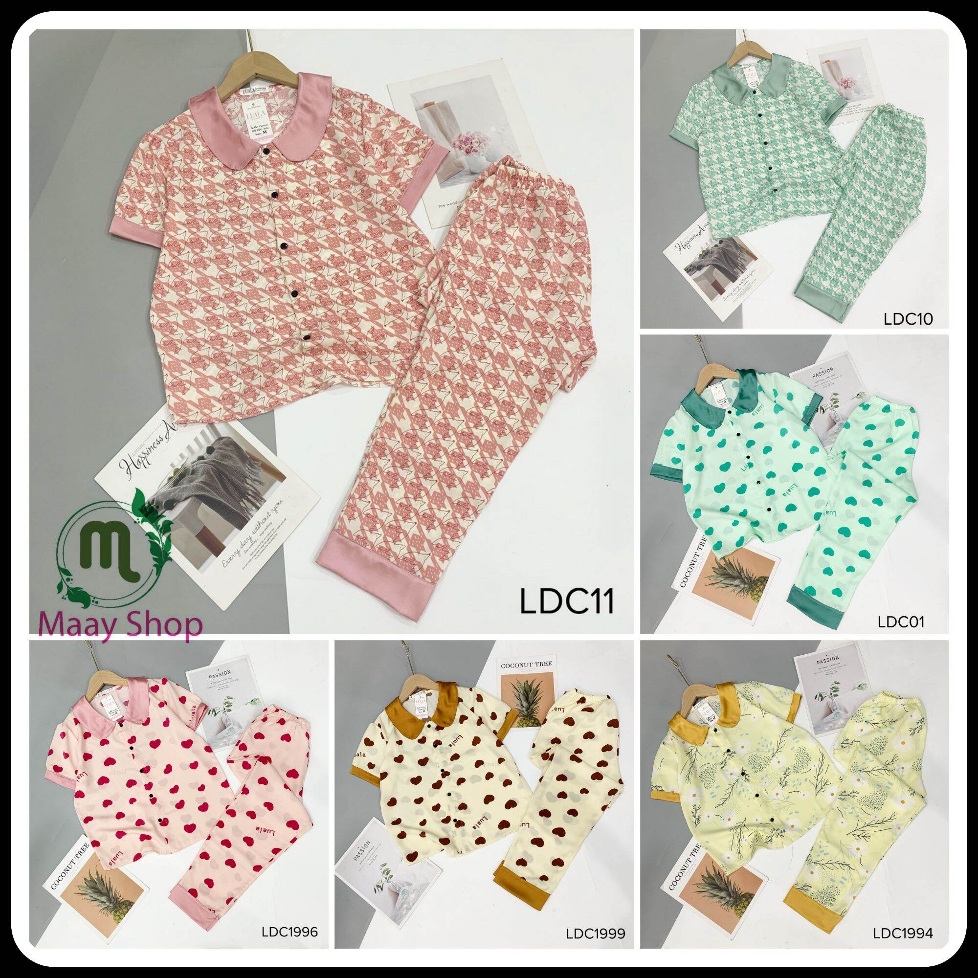 Bộ pijama lụa mango quần dài cao cấp có size