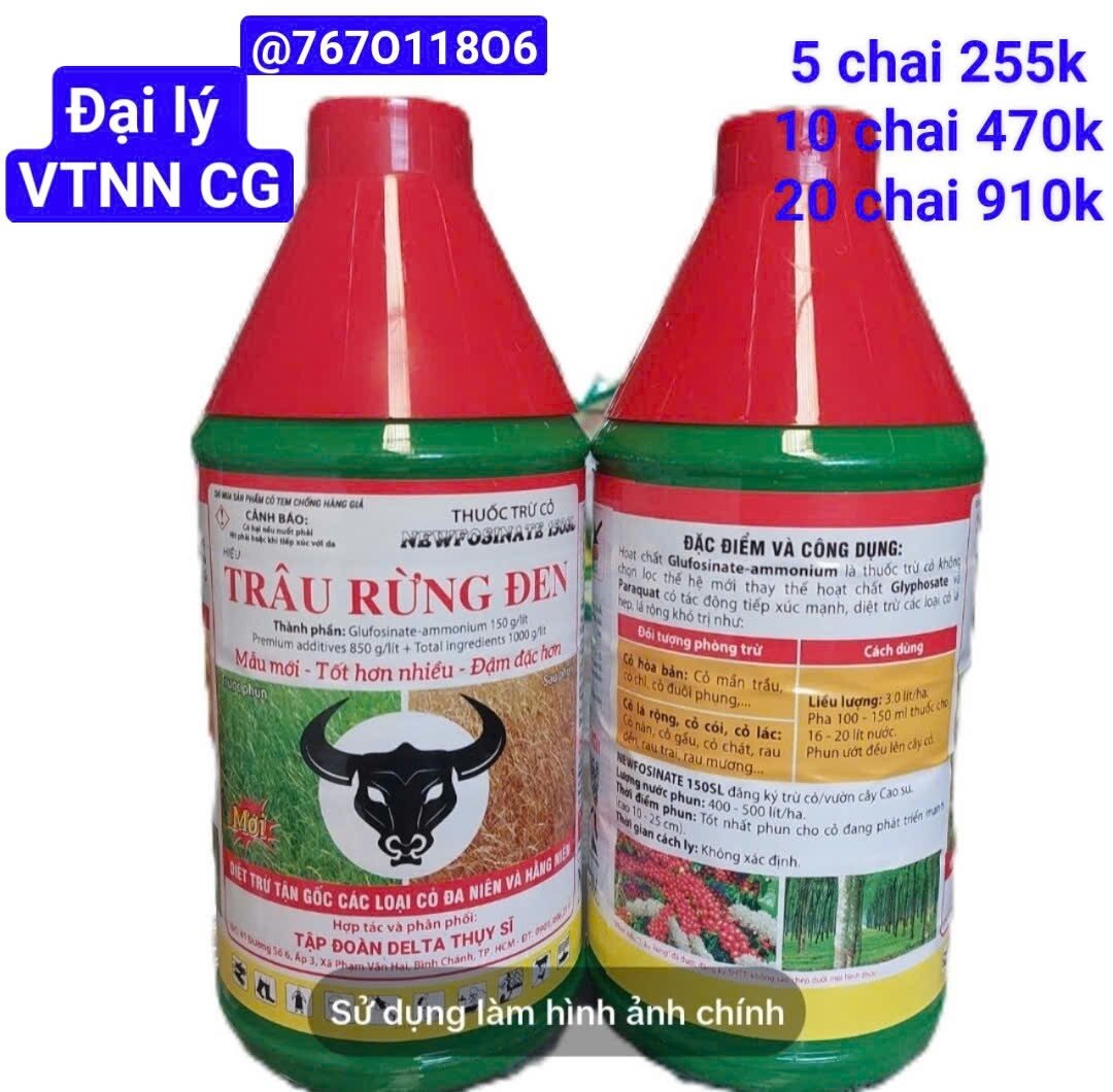 Thương thuốc trừ cỏ TRÂU RỪNG ĐEN 900ml cân nặng 1.060:gram