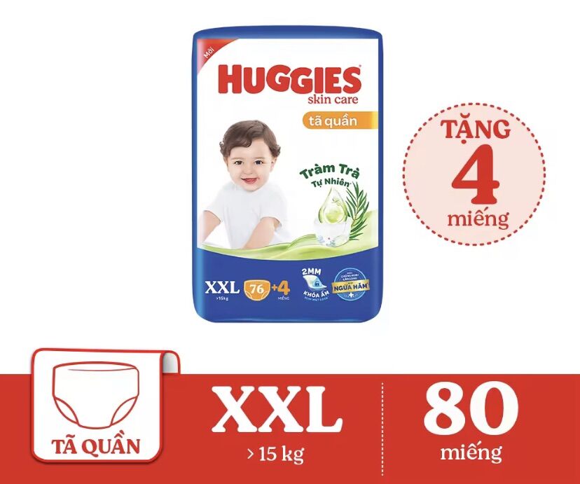 Tả quần Huggies skincare XXL80 miếng mới