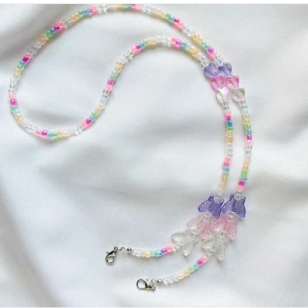 Dây đeo khẩu trang charm bướm 3 màu