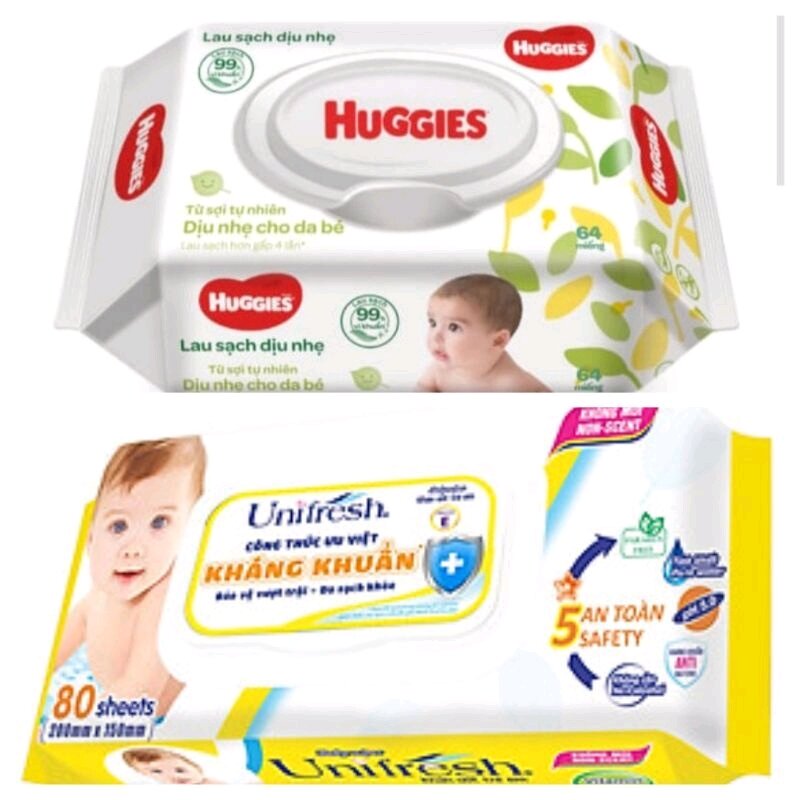 Khăn ướt Huggies/ Unifresh 80 miếng