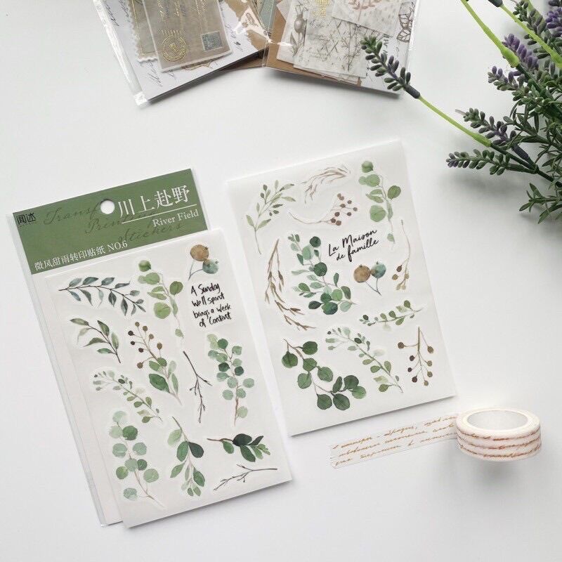 Sticker cạo Print on sticker set 2 tờ vintage
