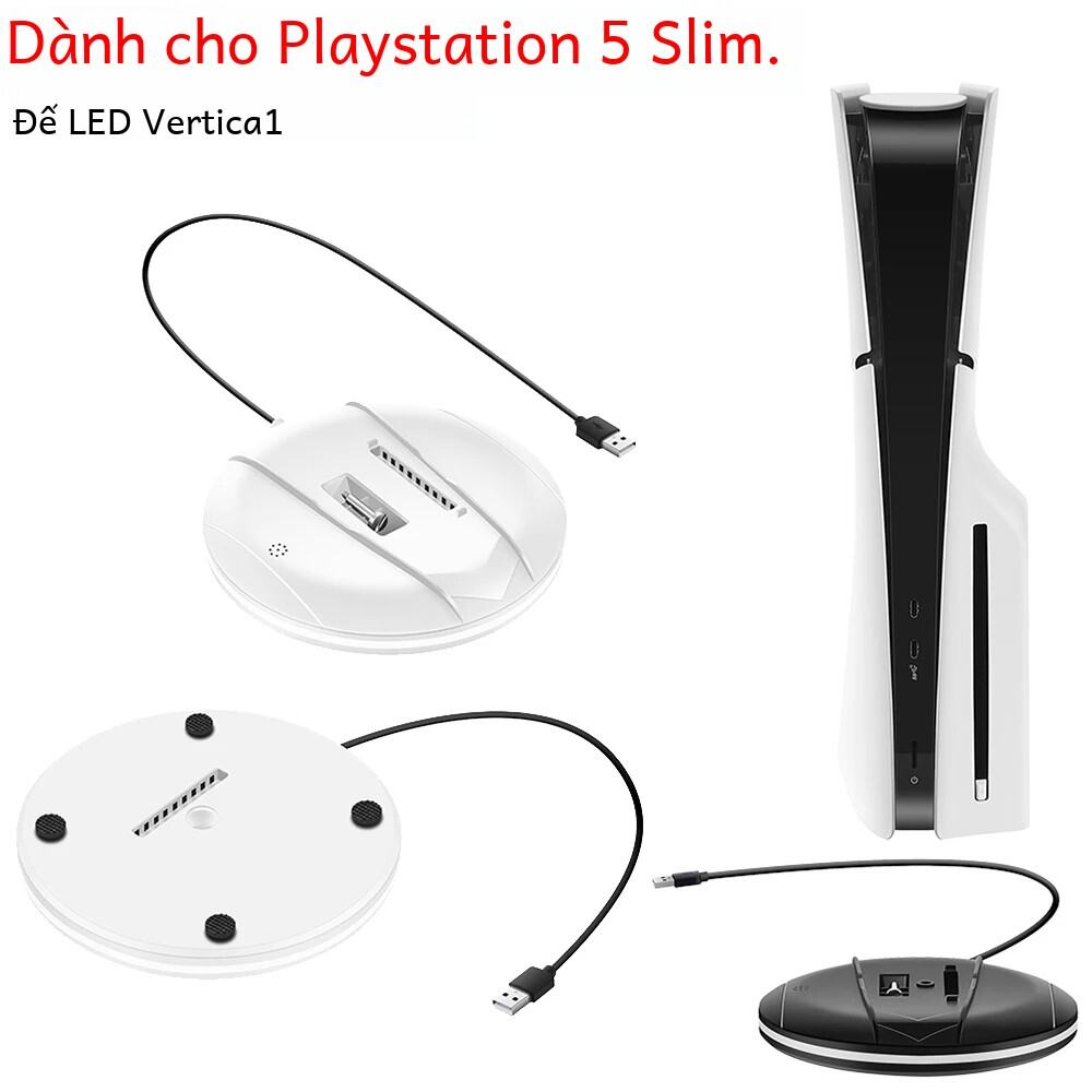 Đế Đứng Led Cho Playstation 5 Slim Console - Đĩa & Giá Đỡ Kỹ Thuật Số Tương Thích Với Sony Ps5 Slim Stands