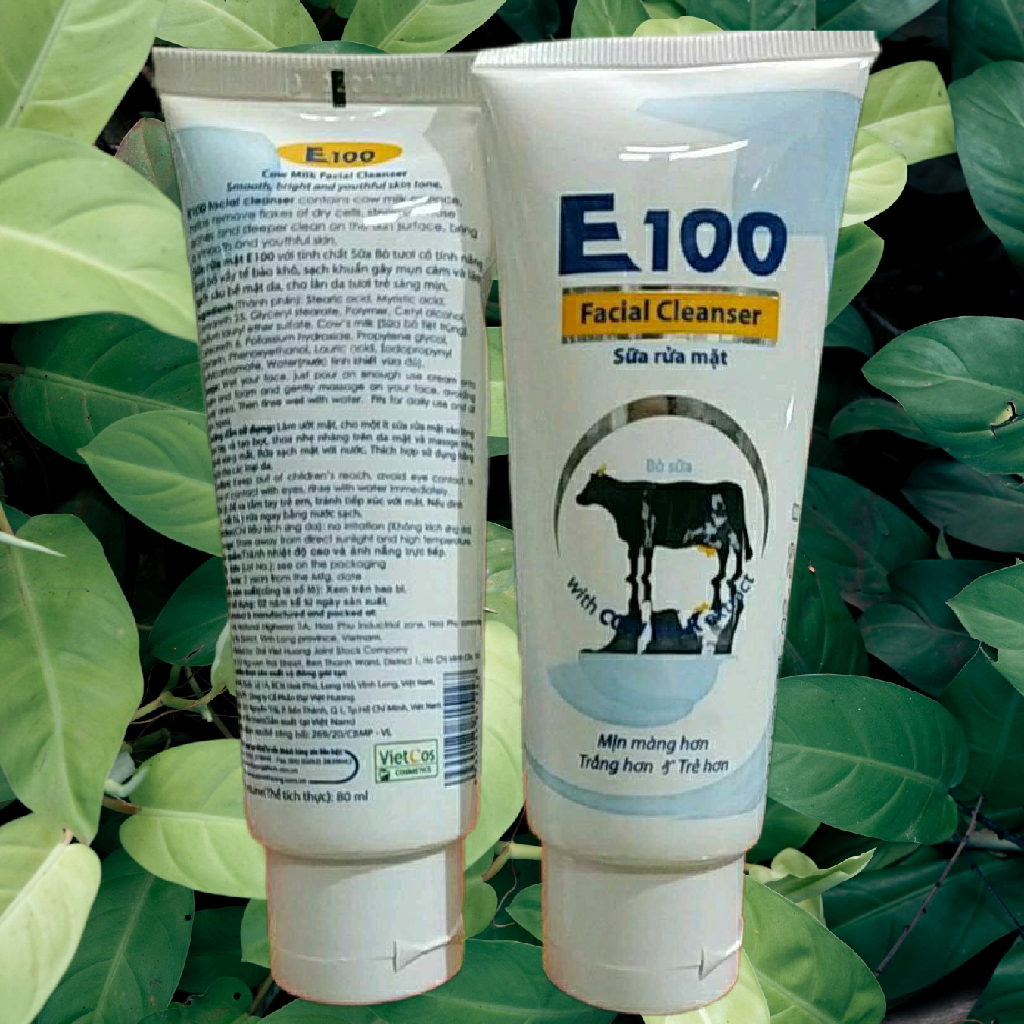 SỮA RỬA MẶT BÒ E100 80ML TRẮNG MỊN DA