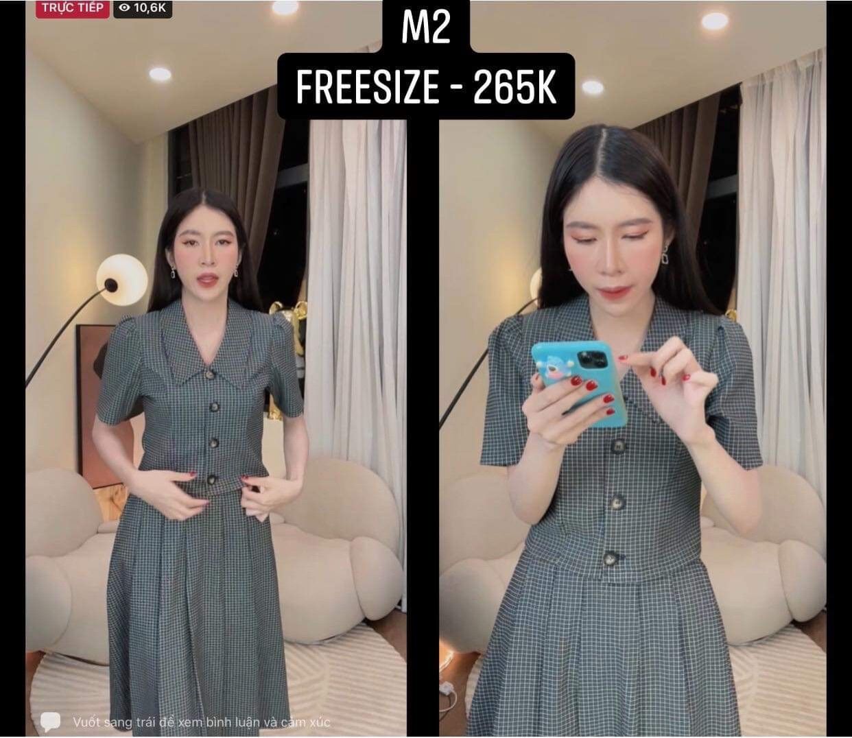 _set vest chân váy dài_freesize
