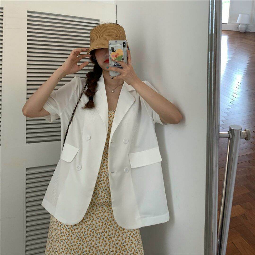 áo blazer cộc tay 4 cúc ảnh thật