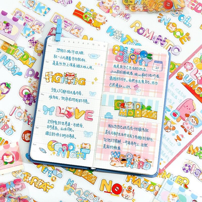 Túi 45 sticker chữ siêu xinh