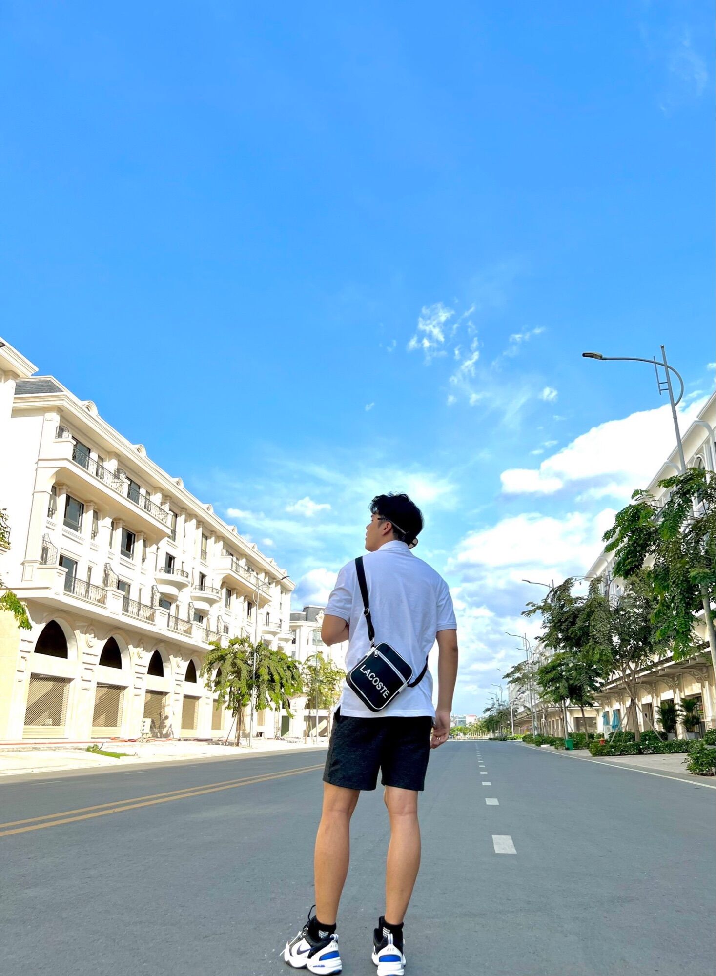 Túi da đeo chéo Cá Sấu unisex cho Nam Nữ