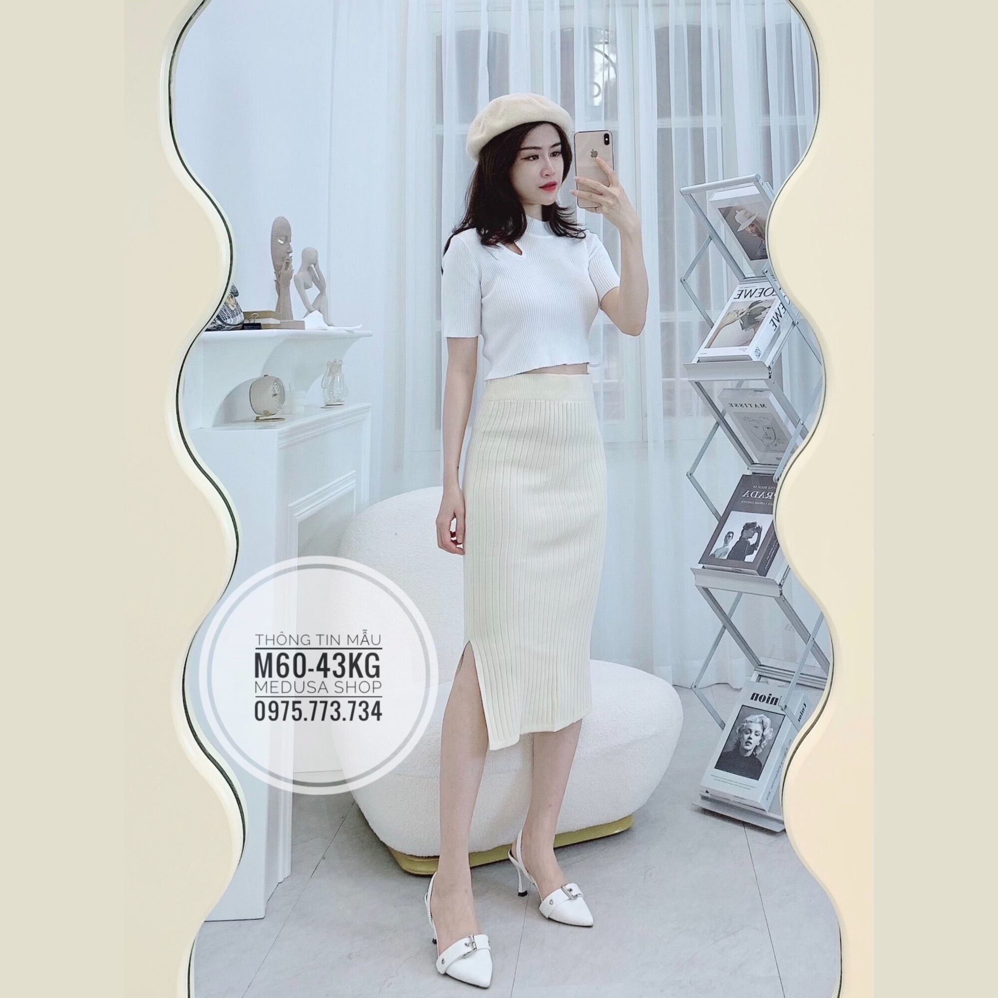 CHÂN VÁY LEN DÁNG LỠ XẺ CHẤT DÀY DẶN