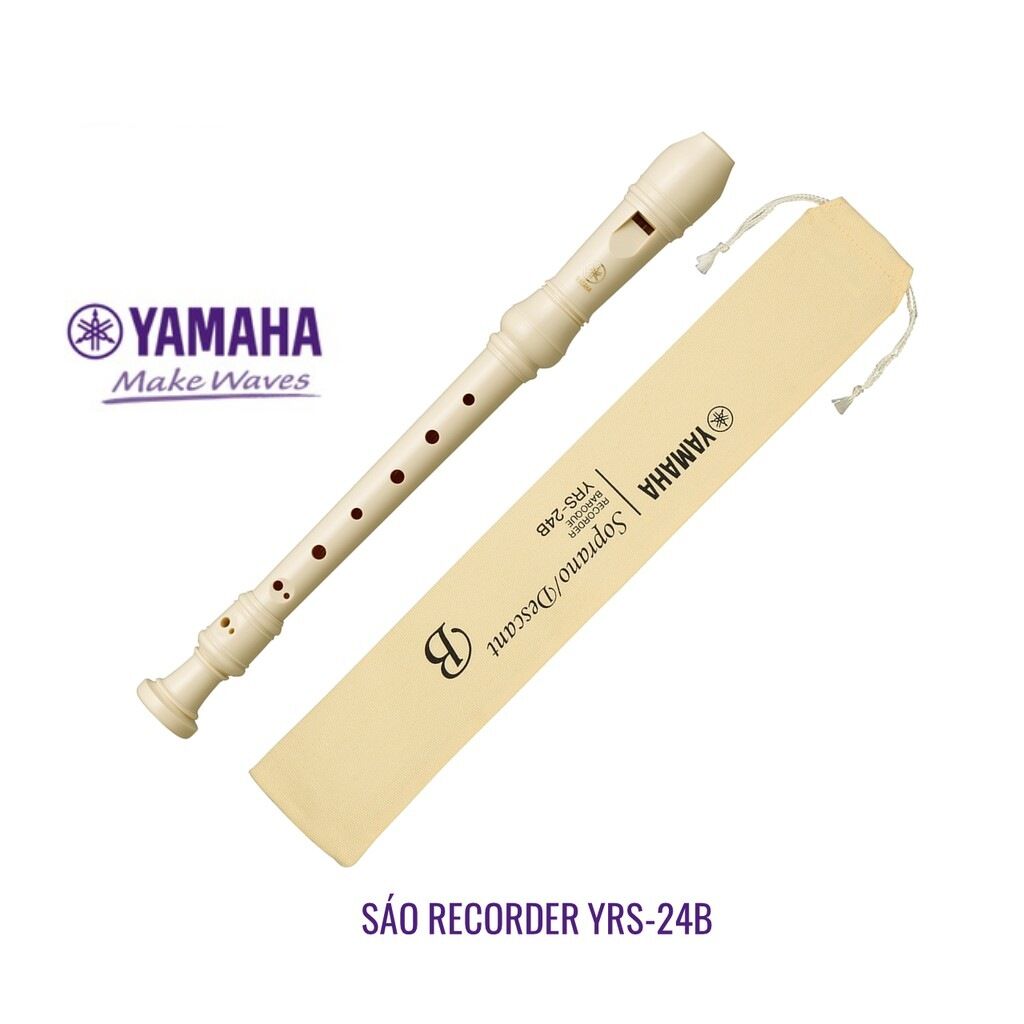 Sáo recorder Yamaha chính hãng yrs 24b , sáo nhựa 8 lỗ cho học sinh tập thổi sáo