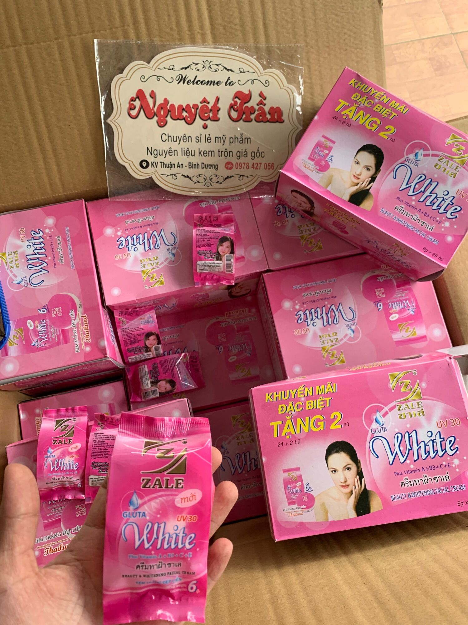 Sỉ 12 hộp kem zale white thái lan 6g