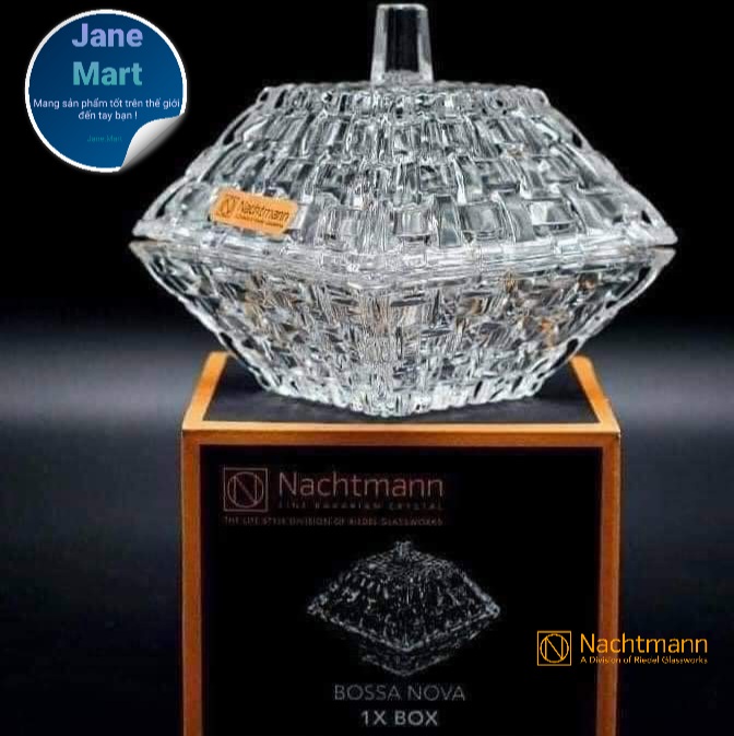 🇩🇪 hũ đựng mứt kẹo có nắp pha lê nachtmann bossa nova - made in germany