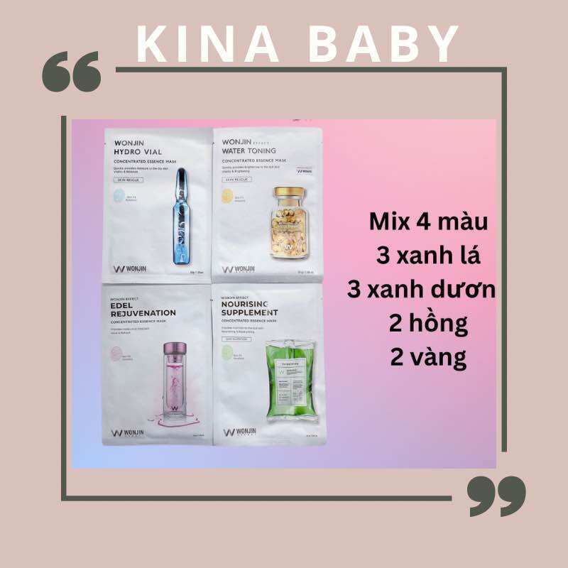 Mặt nạ wonjin mask mix vị hộp 10 miếng chính hãng