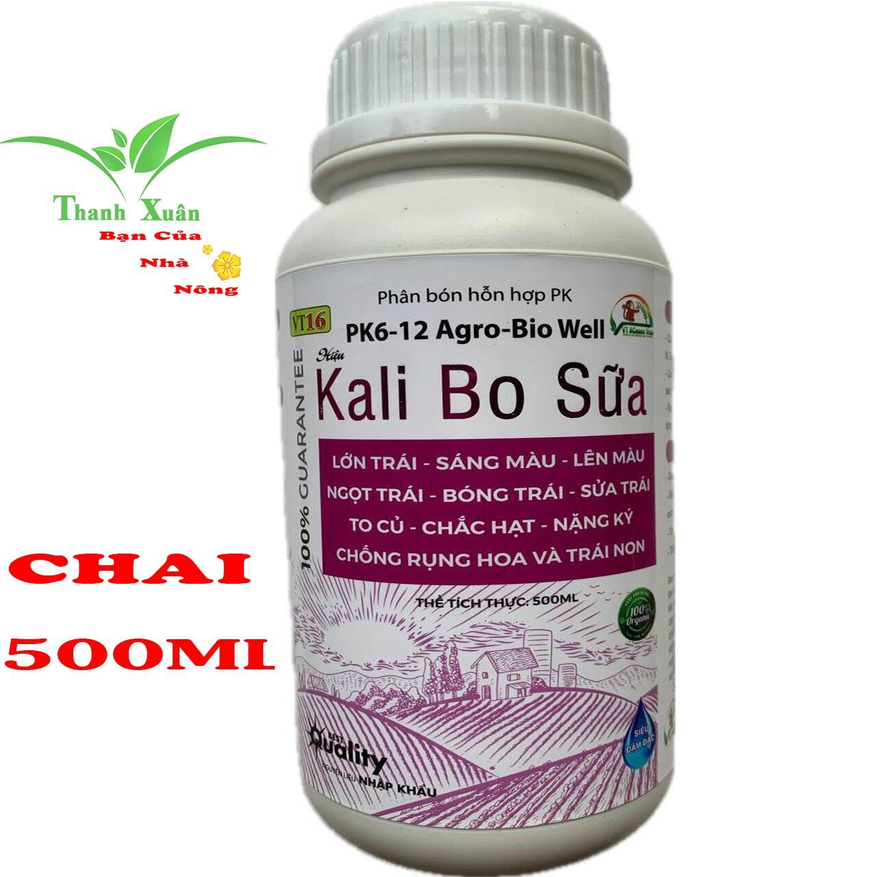 Phân bón kali bo sữa - lớn trái - sáng màu - chống rụng hoa và trái non chai 500ml