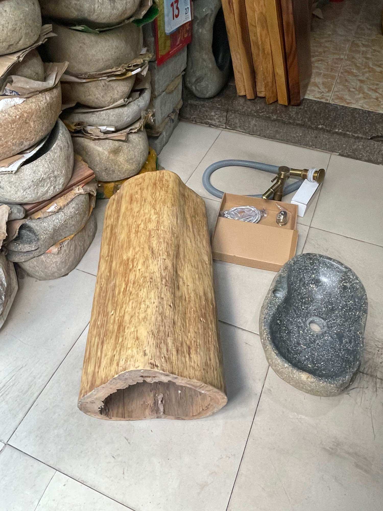Trụ gỗ 🪵 tròn để lavabo ( Giá chỉ Trụ gỗ)